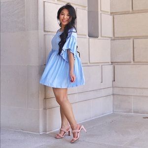 Blue Babydoll Mini Dress - LIKE NEW